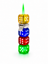 Novelty Dice Butane Lighter with Colored Flame