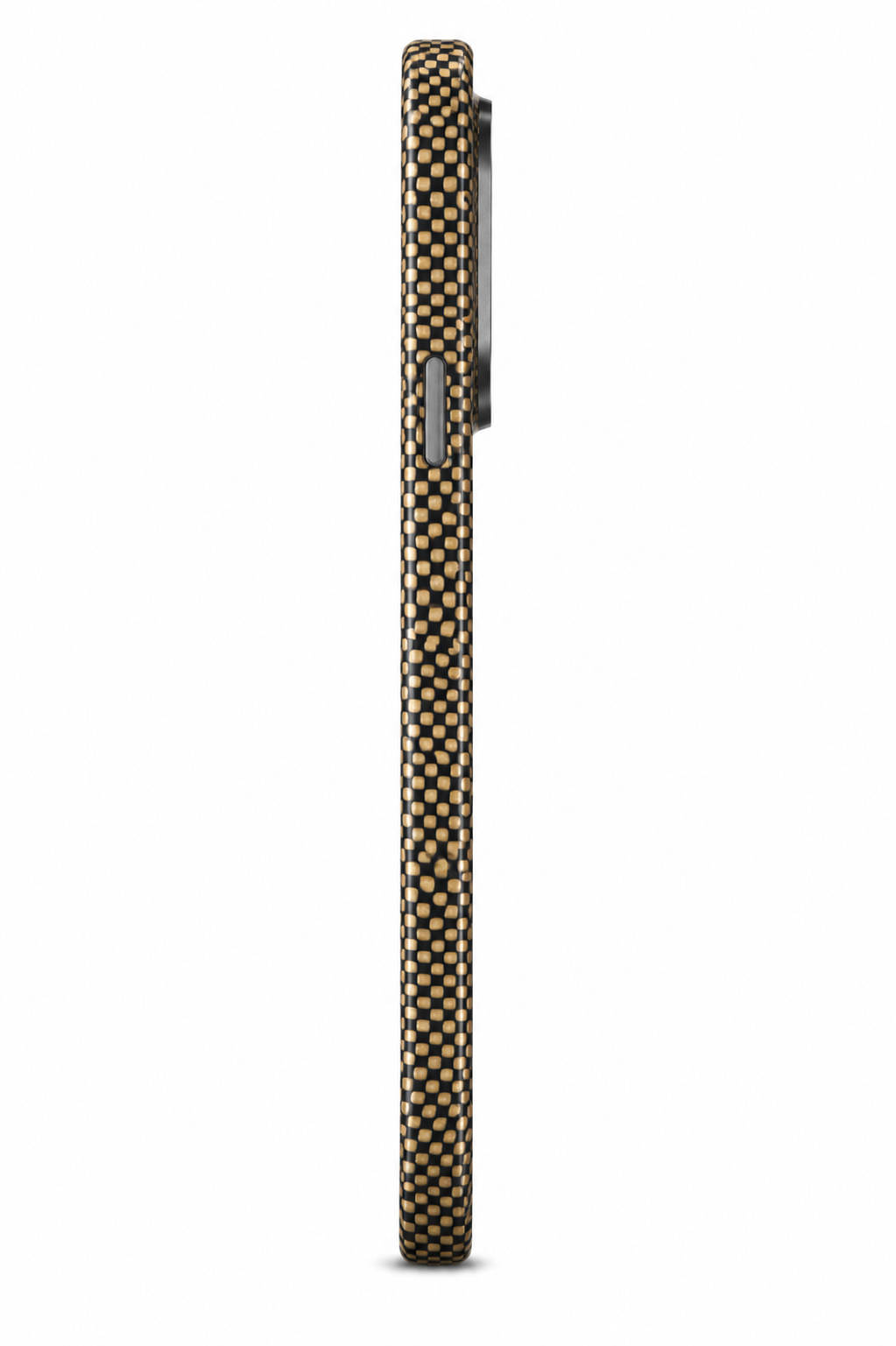 Aramid Fiber Woven Phone Case – Black & Gold (iPhone 17 Pro Max)