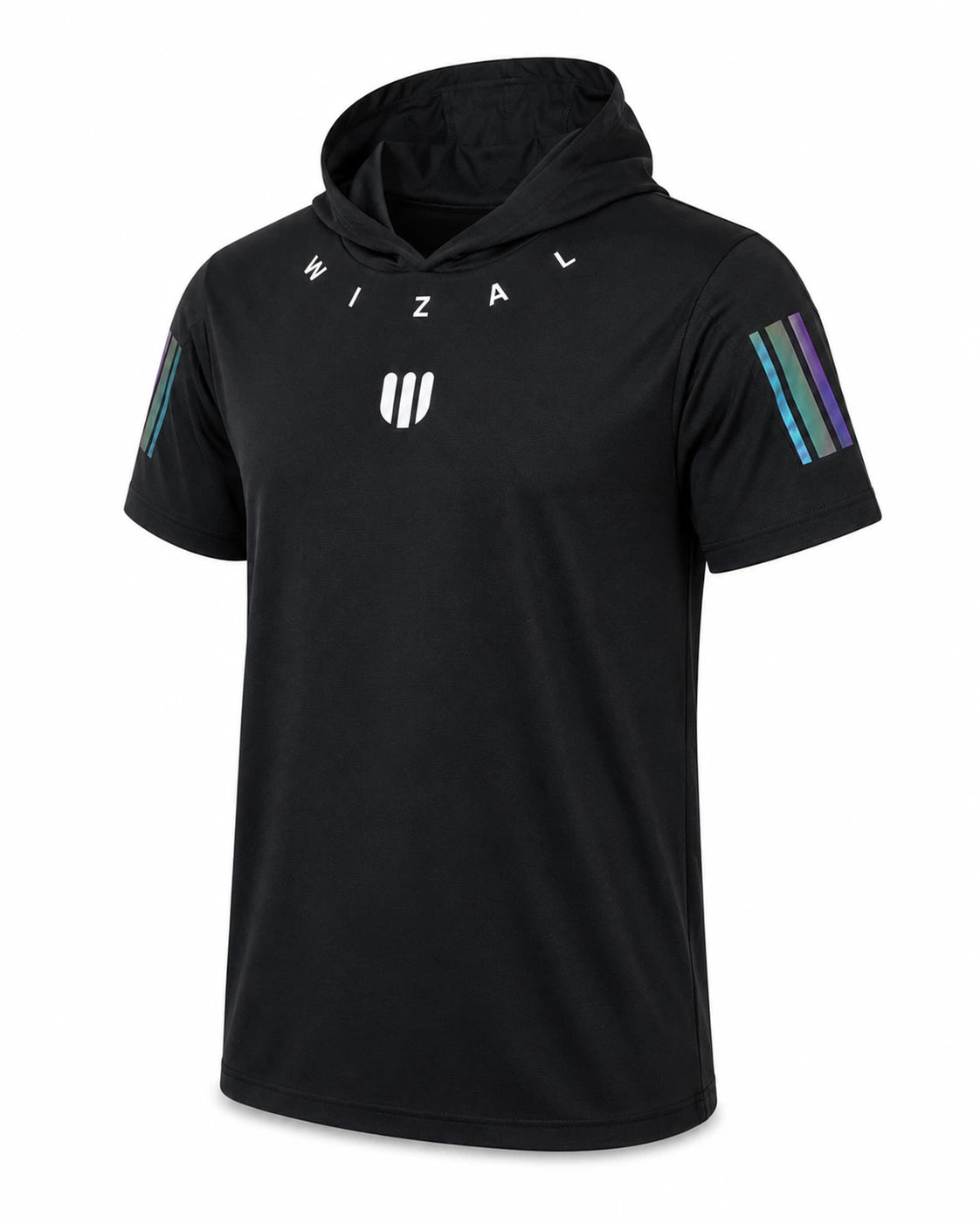 Men's Performance Hooded Sports T-Shirt – Black