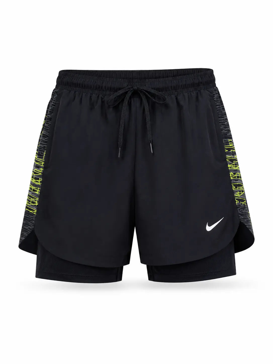 Men's 2-in-1 Performance Running Shorts – Black