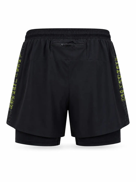 Men's 2-in-1 Performance Running Shorts – Black
